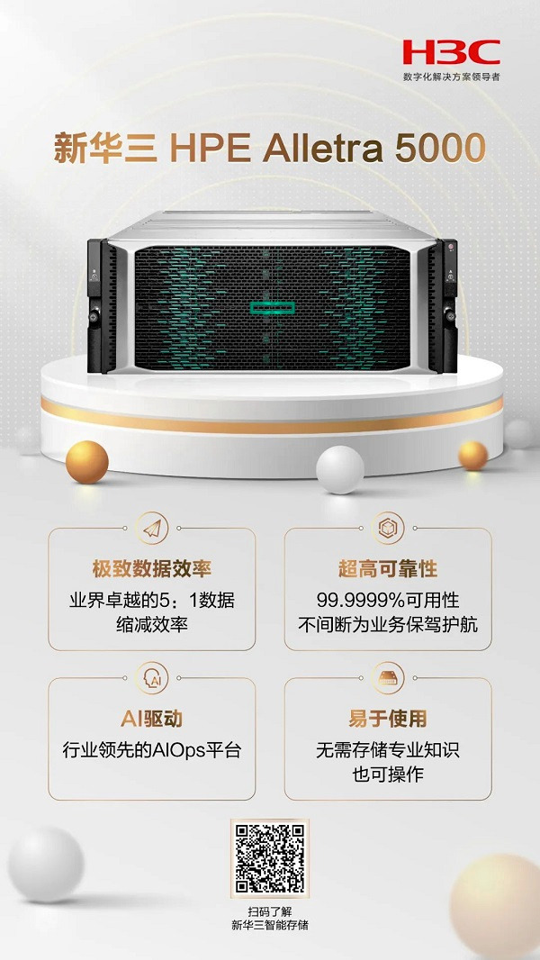 新华三HPE Alletra 5000新一代混闪存储系统重磅发布